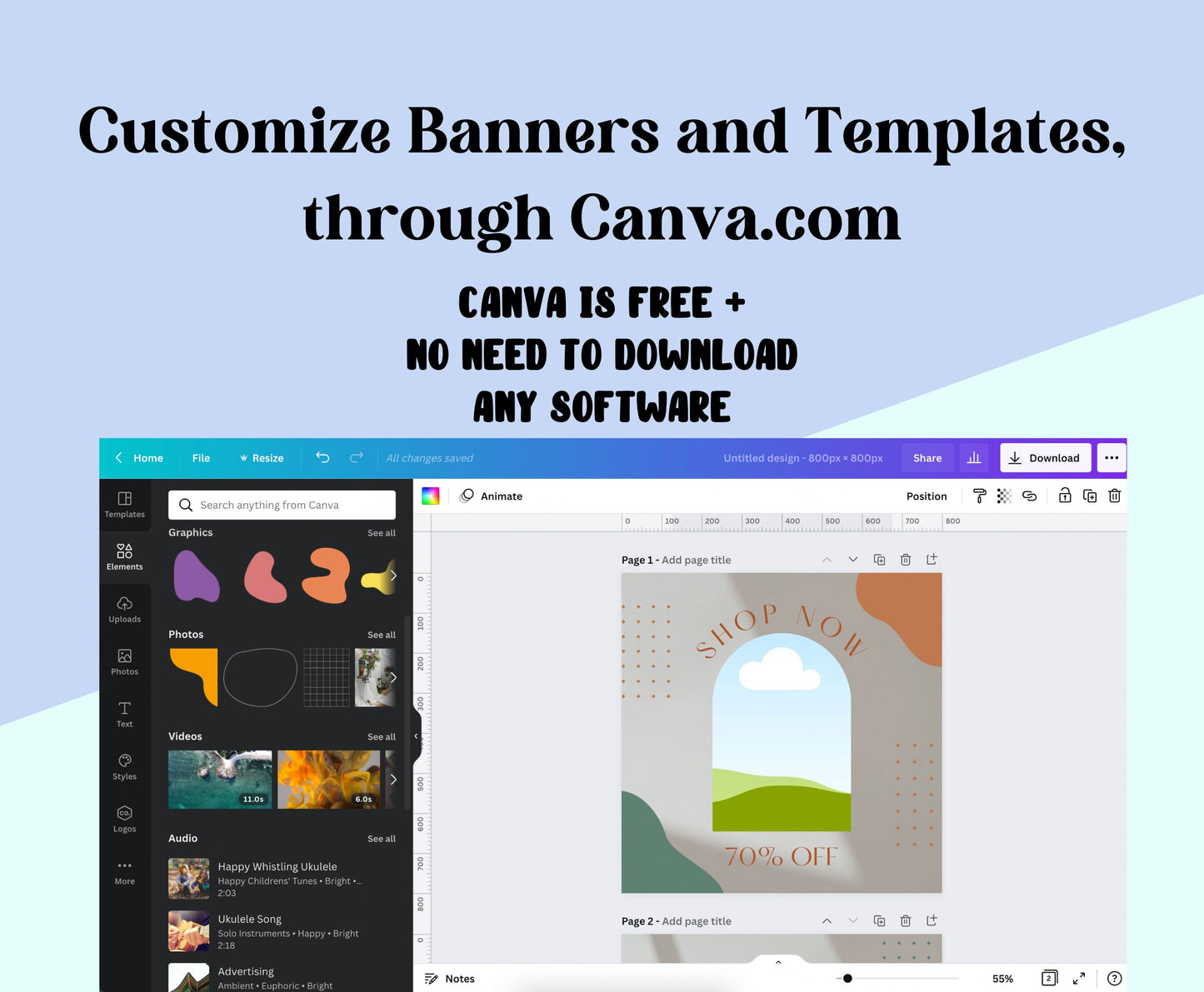 Shopify Theme + Canva Website Template with Editable Banners, Editable Logo and Editable Promo images. Trendy, Y2K , 90s inspired Design