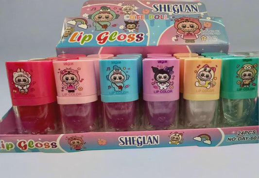 Labubu Mini Glosses | Kawaii Character Lip Gloss Set | Cute Anime Lip Gloss Bundle for Gifts, Collectors & Kawaii Makeup Enthusiasts