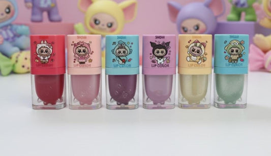 Labubu Mini Lip Glosses Set – Kawaii Character Bundle w/ Cute Anime Packaging, Moisturizing Non-Sticky Formula, Perfect Gifts & Collectibles